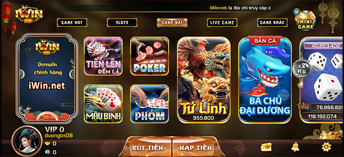 Những tựa game bài của IWIN